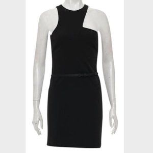 Halston Heritage Black Asymmetrical Mini Cocktail Dress - Short, Size Small